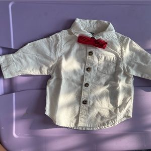 Baby Boy Red Bow Tie Button Up